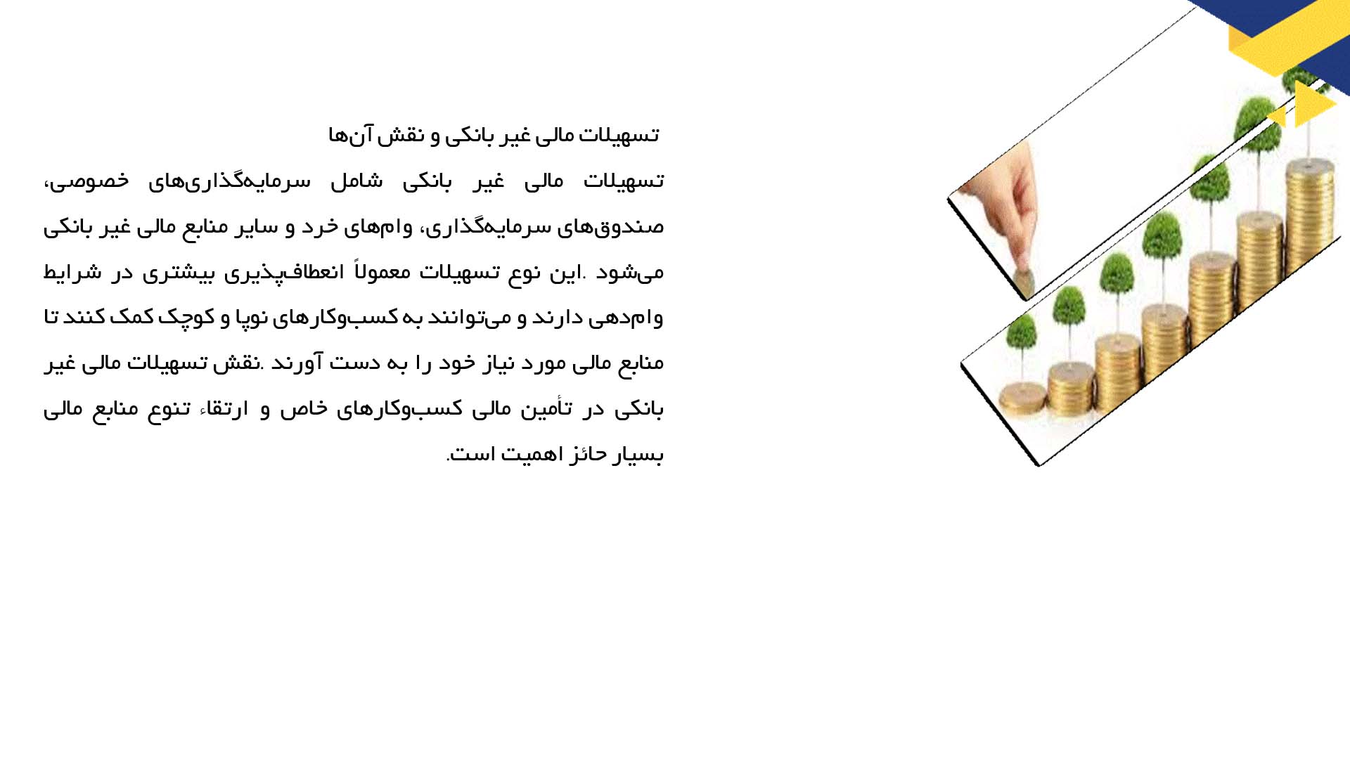 پاورپوینت در مورد تحلیل نقش تسهیلات مالی در توسعه کسب و کار